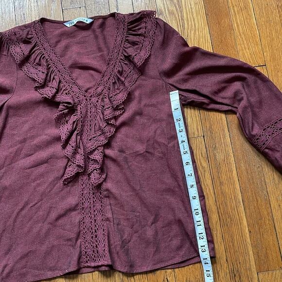 Zara Romantic Rusty Mauve Blouse - Picture 6 of 9
